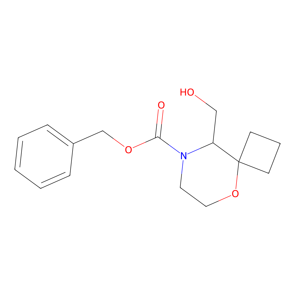 Benzyl 9-(hydroxymethyl)-5-oxa-8-azaspiro[3.5]nonane-8-carboxylate molecular structure, CAS 2680612-45-5