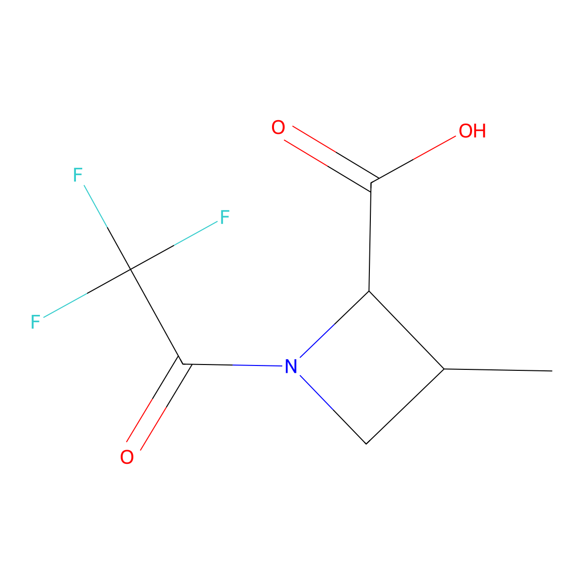 3-Methyl-1-(trifluoroacetyl)azetidine-2-carboxylic acid molecular structure, CAS 2680612-47-7
