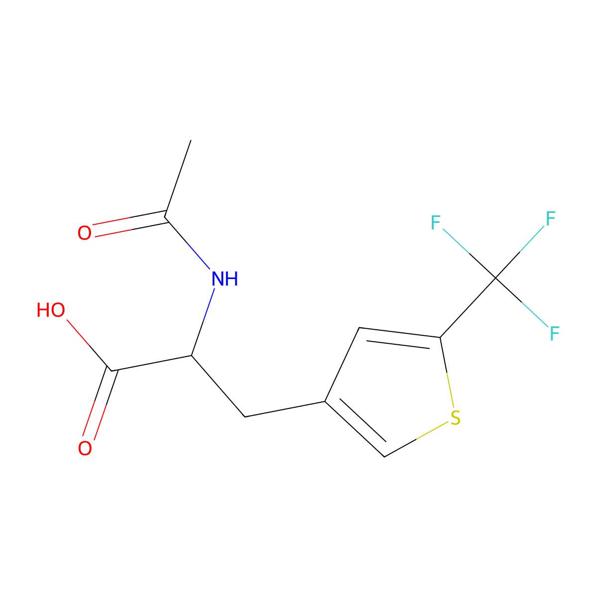 2-Acetamido-3-[5-(trifluoromethyl)thiophen-3-yl]propanoic acid molecular structure, CAS 2680612-62-6
