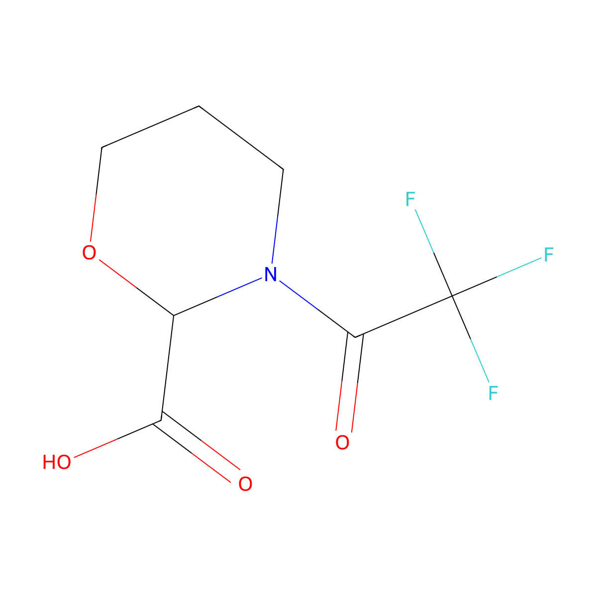 3-(2,2,2-Trifluoroacetyl)-1,3-oxazinane-2-carboxylic acid molecular structure, CAS 2680612-63-7