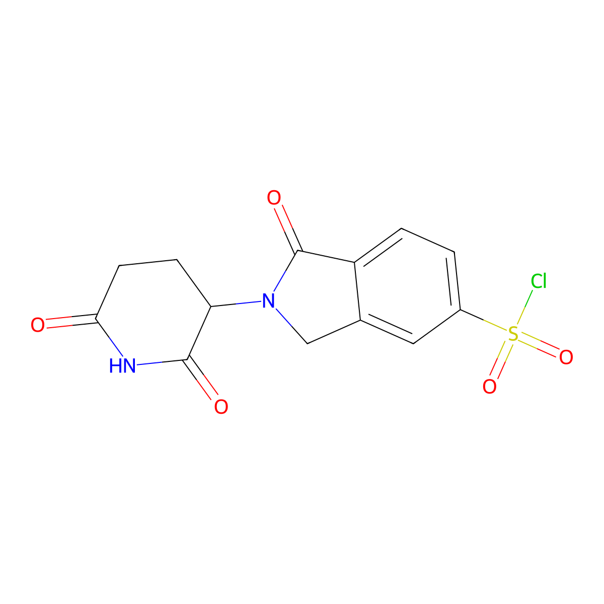 2-(2,6-dioxopiperidin-3-yl)-1-oxo-2,3-dihydro-1H-isoindole-5-sulfonyl chloride molecular structure, CAS 2680612-78-4