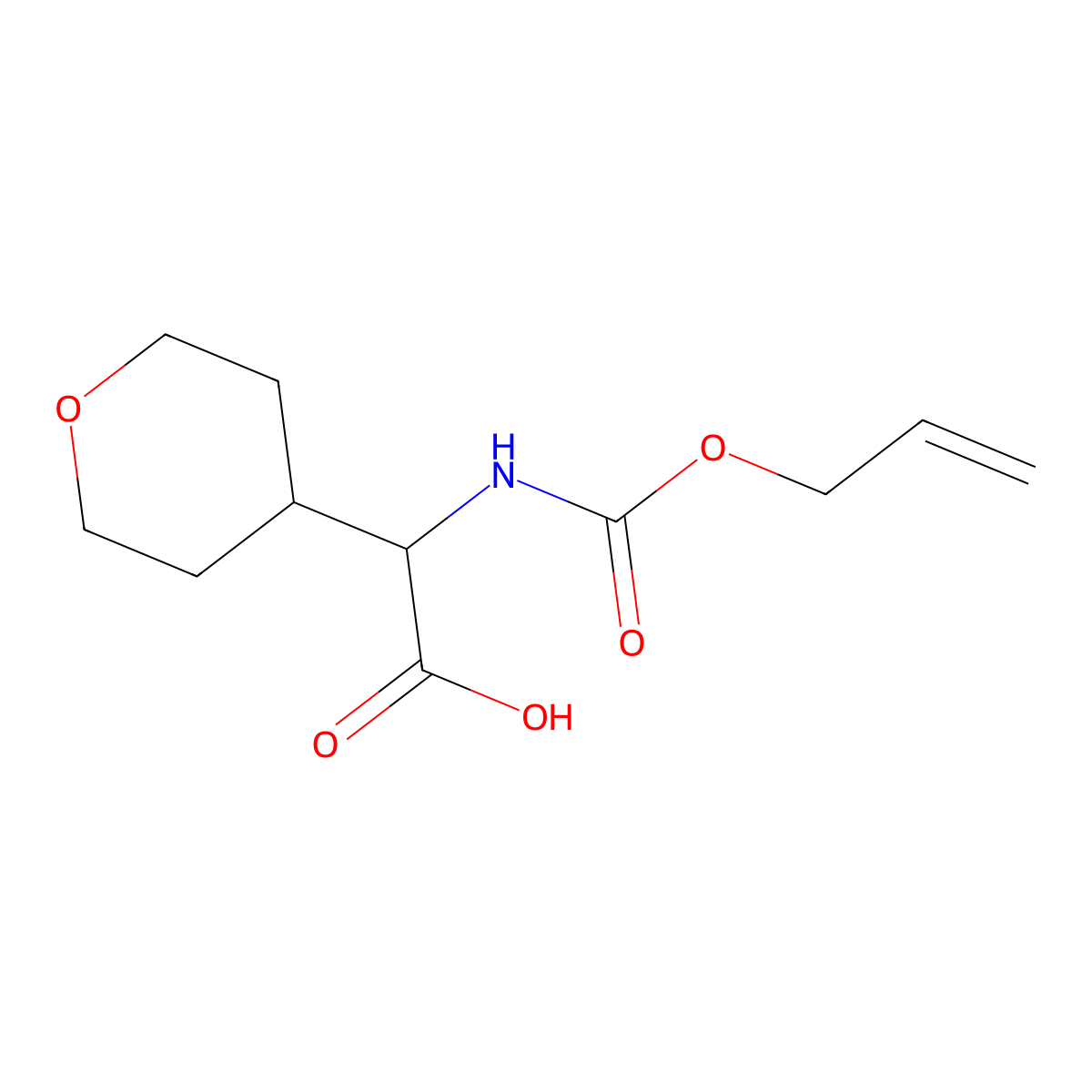 2-(Oxan-4-yl)-2-{[(prop-2-en-1-yloxy)carbonyl]amino}acetic acid molecular structure, CAS 2680612-91-1