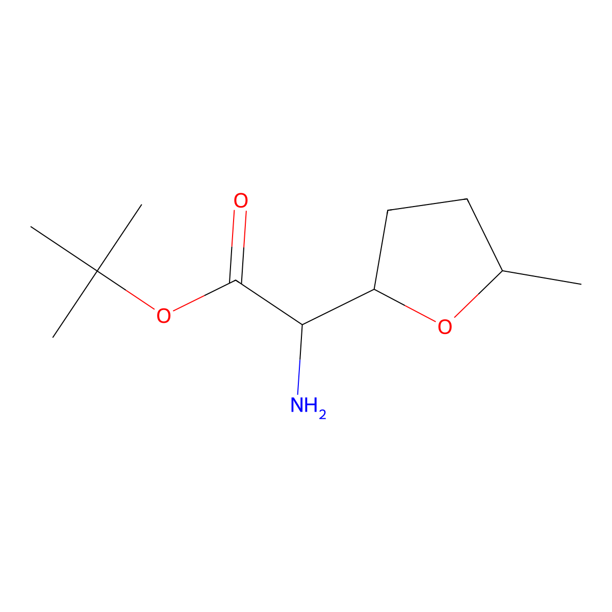 Tert-butyl 2-amino-2-(5-methyloxolan-2-yl)acetate molecular structure, CAS 2680612-92-2