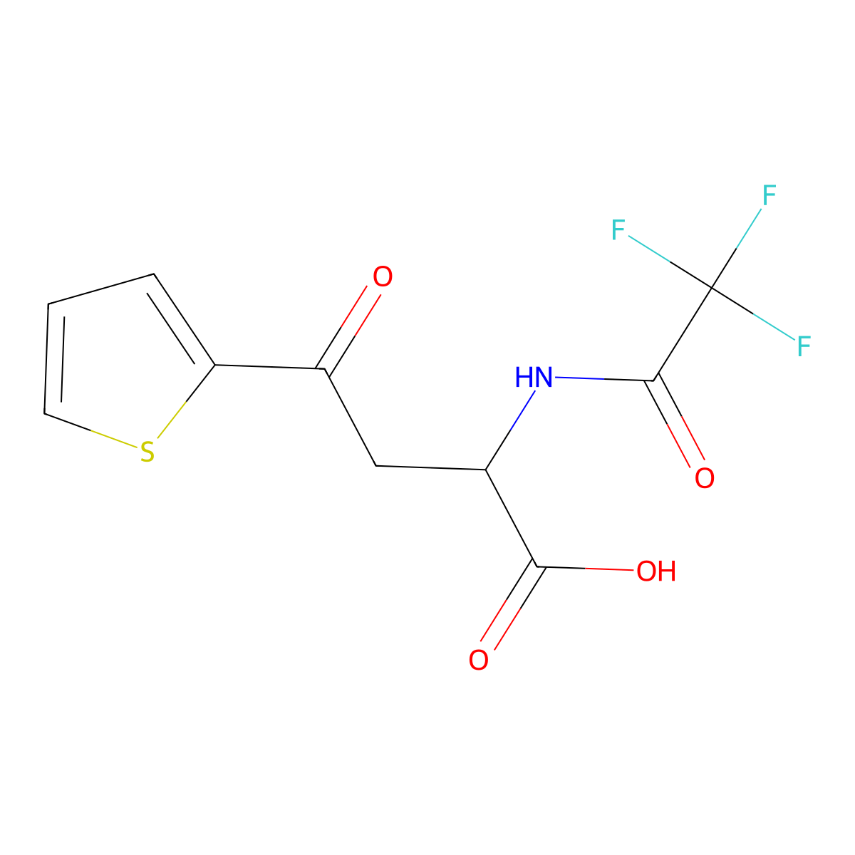 4-Oxo-4-(thiophen-2-yl)-2-(2,2,2-trifluoroacetamido)butanoic acid molecular structure, CAS 2680612-94-4