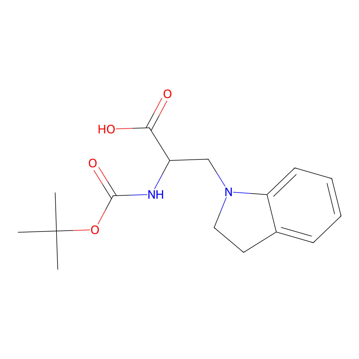 2-{[(tert-butoxy)carbonyl]amino}-3-(2,3-dihydro-1H-indol-1-yl)propanoic acid molecular structure, CAS 2680614-00-8