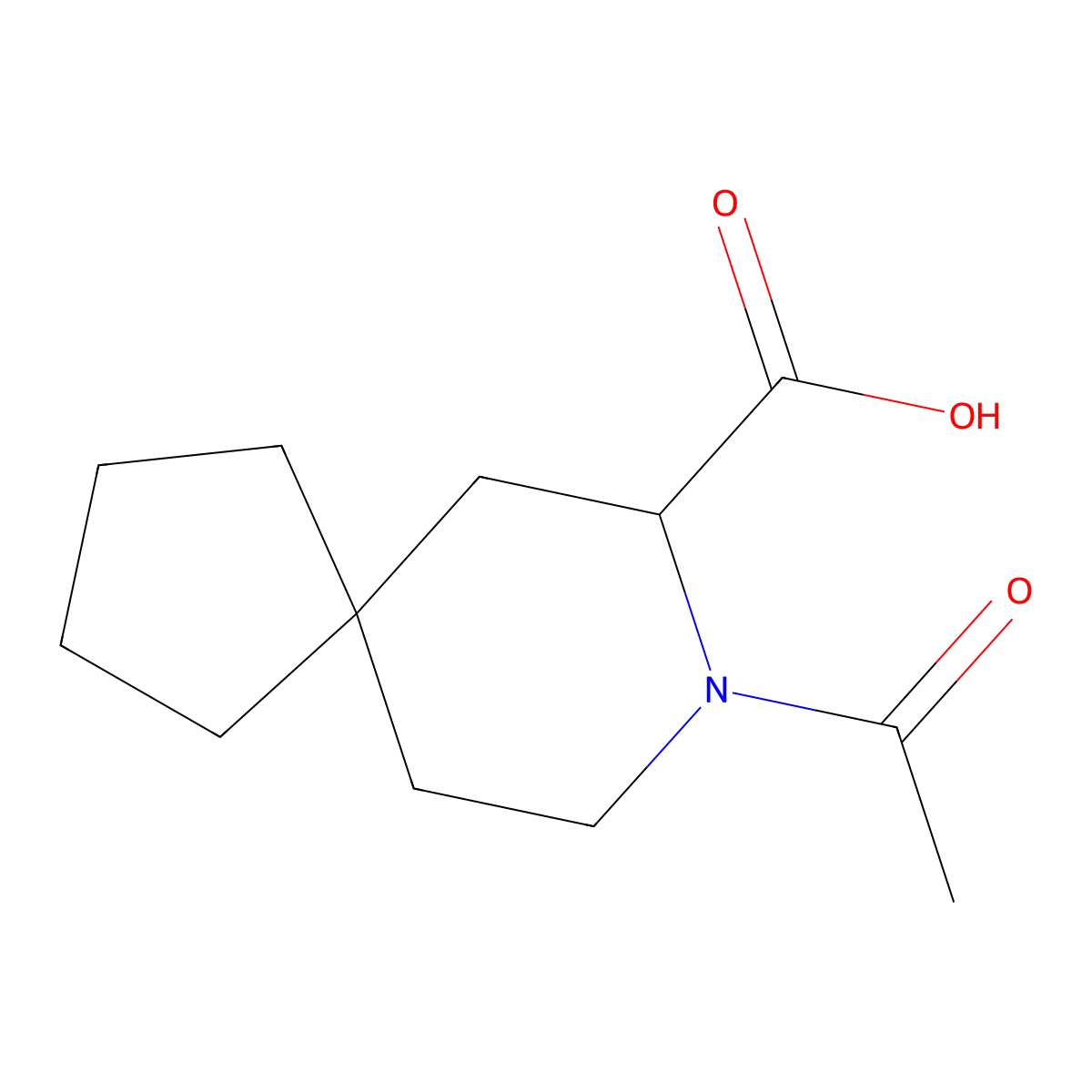8-Acetyl-8-azaspiro[4.5]decane-7-carboxylic acid molecular structure, CAS 2680614-04-2