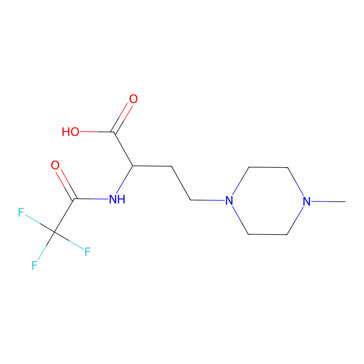 4-(4-Methylpiperazin-1-yl)-2-(2,2,2-trifluoroacetamido)butanoic acid molecular structure, CAS 2680614-14-4