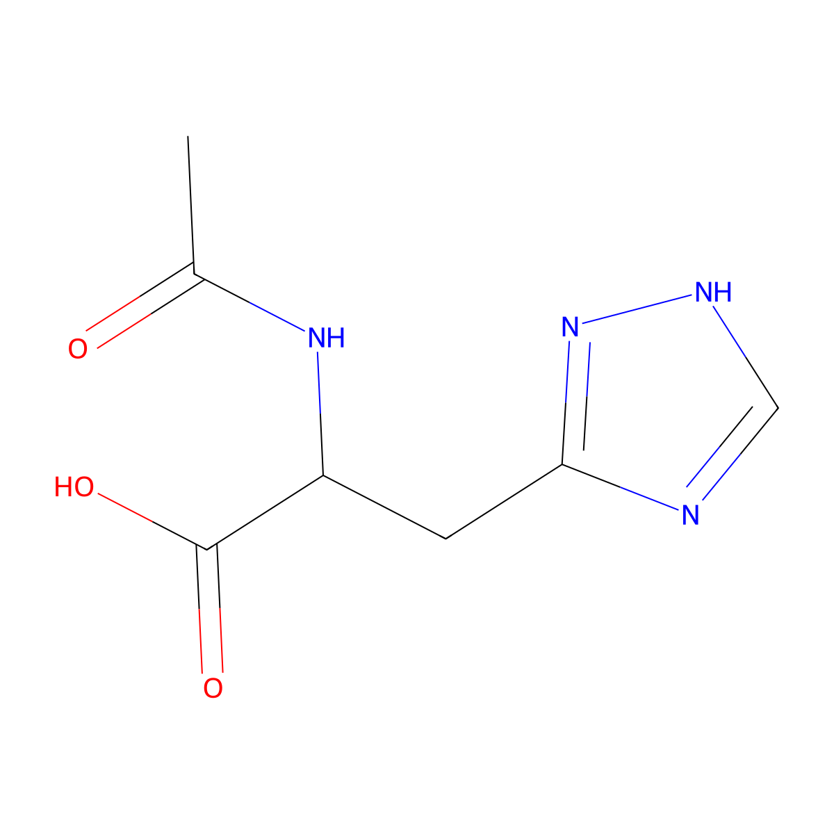 2-acetamido-3-(1H-1,2,4-triazol-3-yl)propanoic acid molecular structure, CAS 2680614-19-9