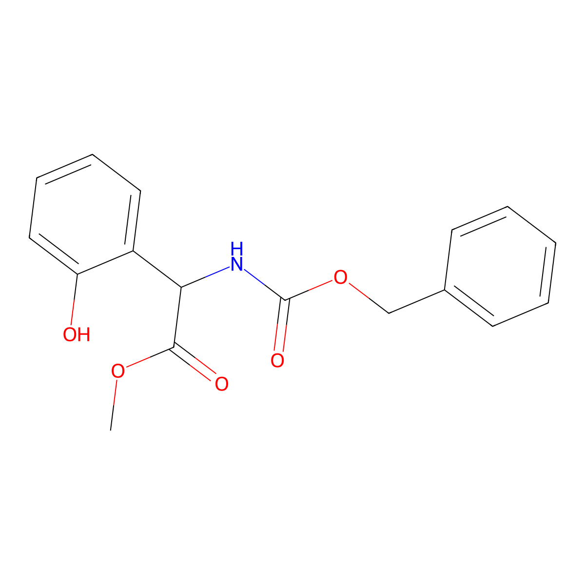 Methyl 2-{[(benzyloxy)carbonyl]amino}-2-(2-hydroxyphenyl)acetate molecular structure, CAS 2680614-23-5