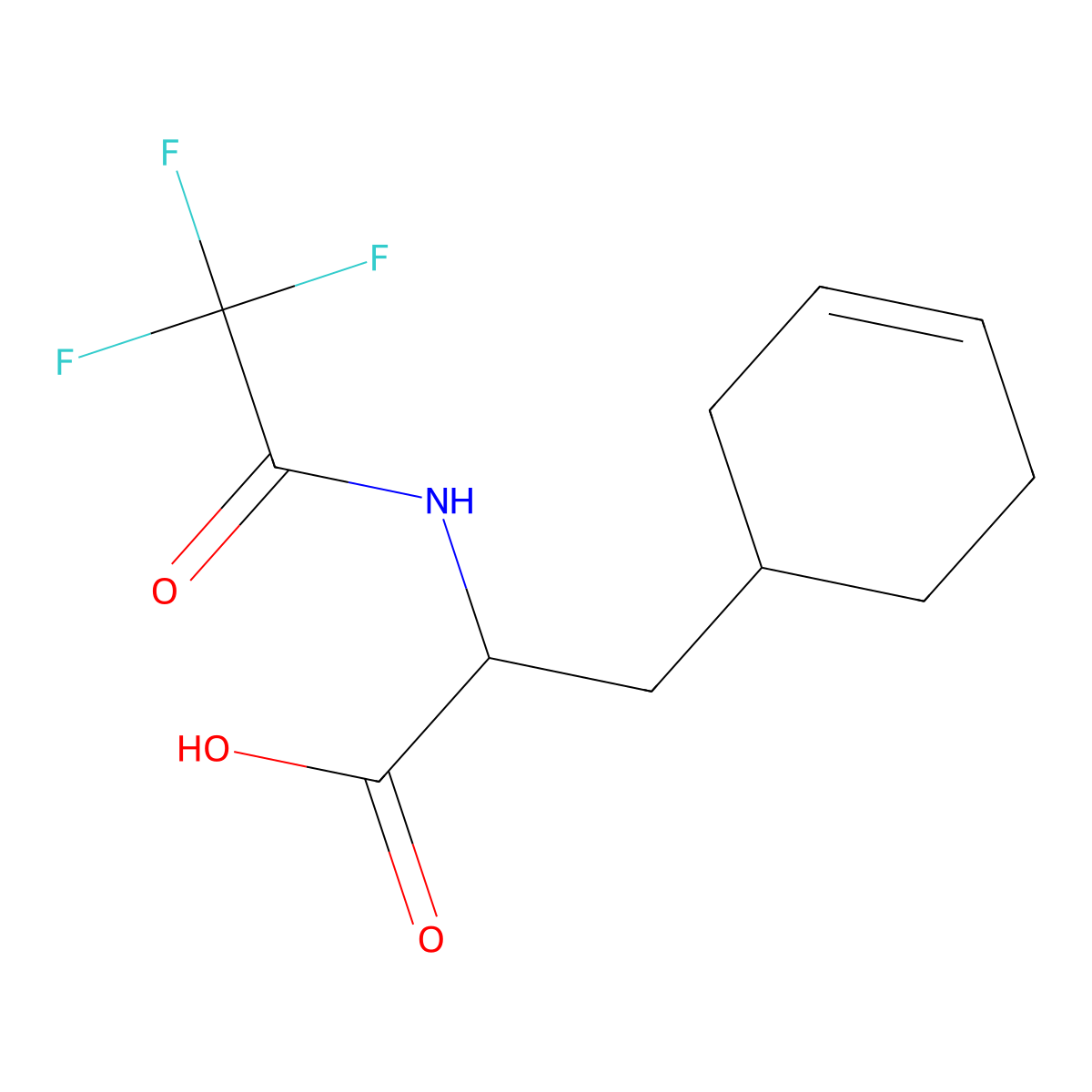 3-(Cyclohex-3-en-1-yl)-2-(2,2,2-trifluoroacetamido)propanoic acid molecular structure, CAS 2680614-25-7