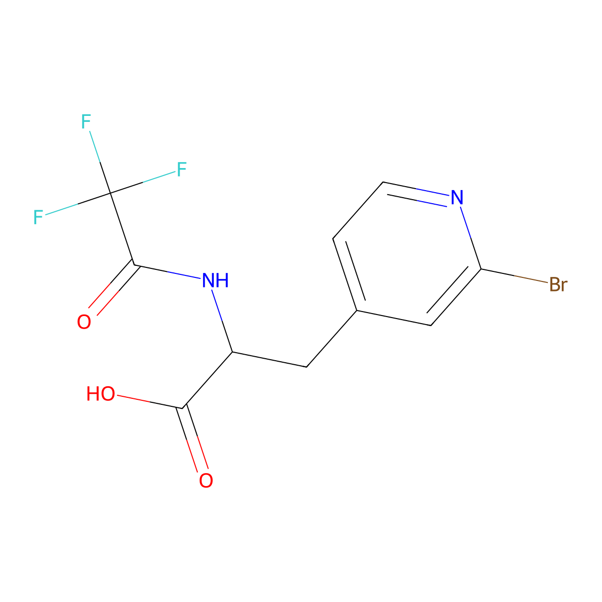 3-(2-Bromopyridin-4-yl)-2-(2,2,2-trifluoroacetamido)propanoic acid molecular structure, CAS 2680614-29-1