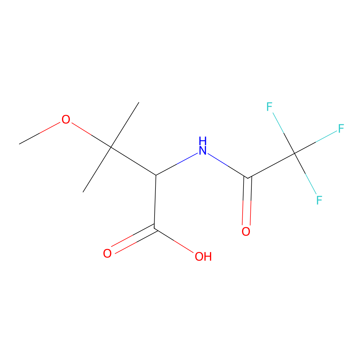 3-Methoxy-3-methyl-2-(trifluoroacetamido)butanoic acid molecular structure, CAS 2680614-36-0
