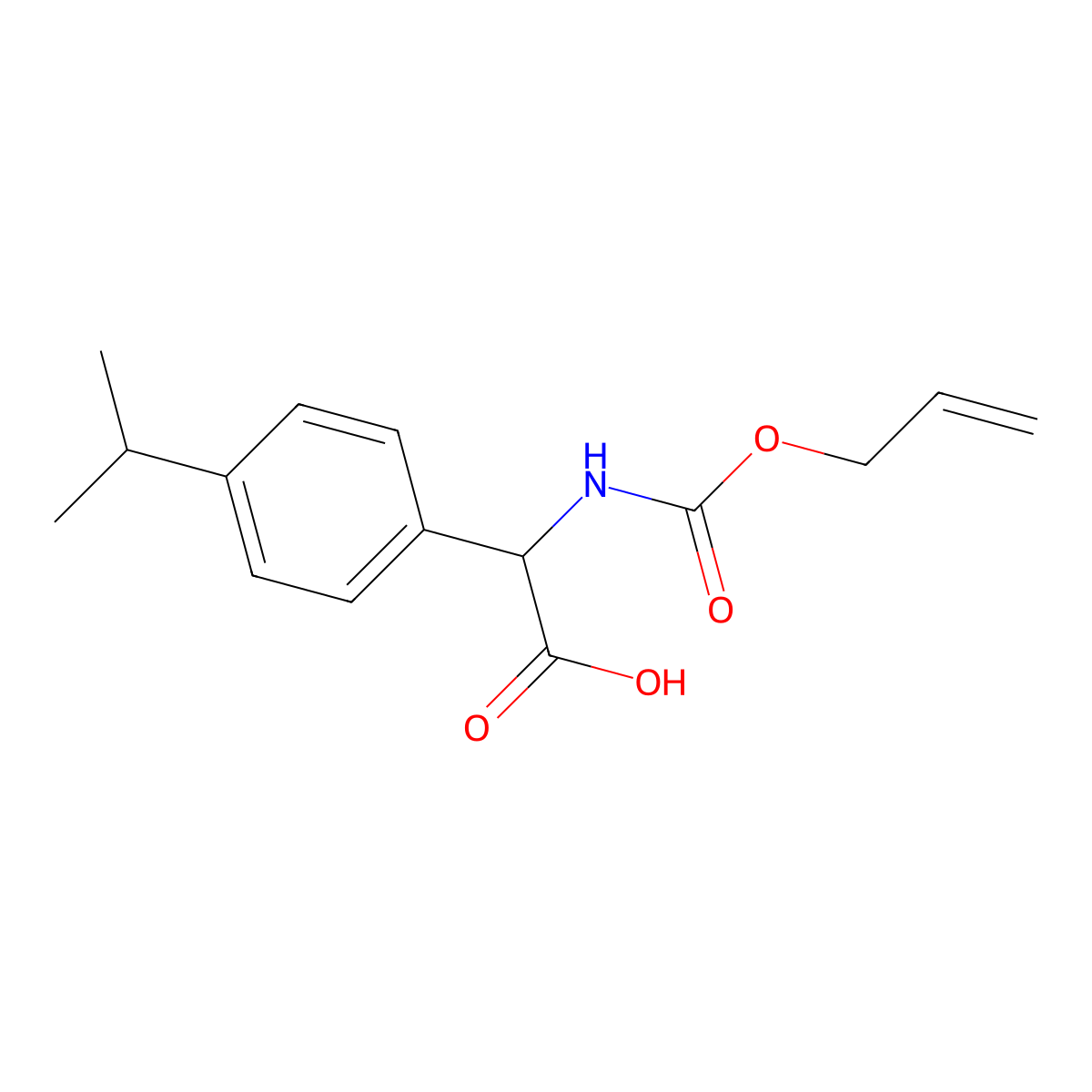 2-{[(Prop-2-en-1-yloxy)carbonyl]amino}-2-[4-(propan-2-yl)phenyl]acetic acid molecular structure, CAS 2680614-38-2