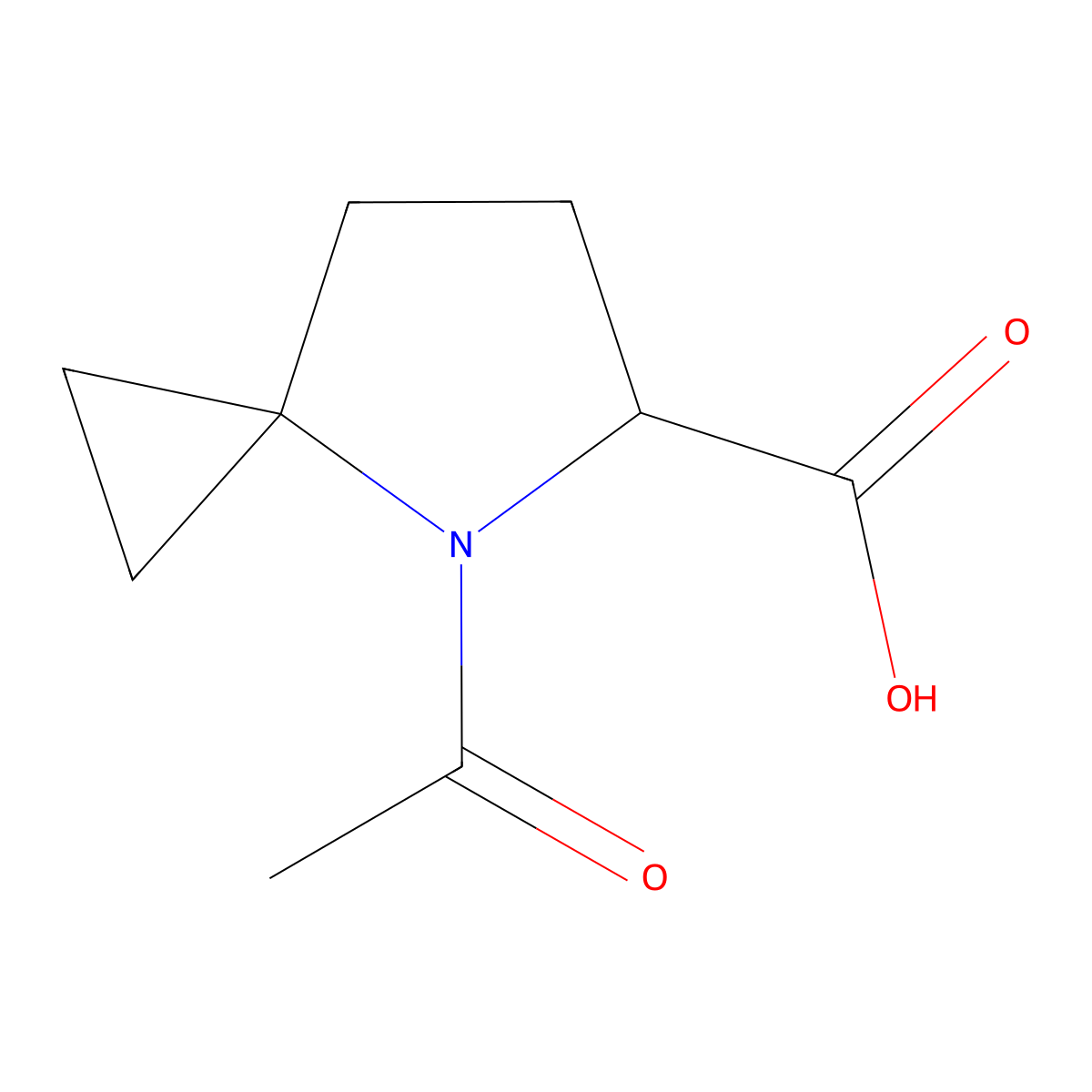 4-Acetyl-4-azaspiro[2.4]heptane-5-carboxylic acid molecular structure, CAS 2680614-40-6