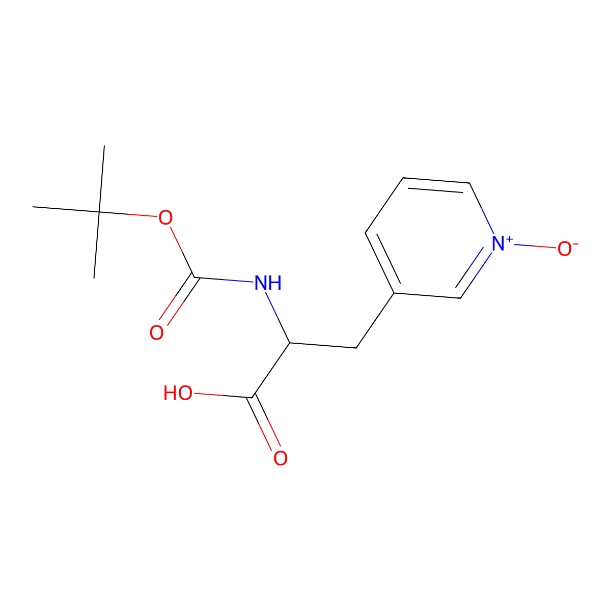 3-(2-{[(Tert-butoxy)carbonyl]amino}-2-carboxyethyl)pyridin-1-ium-1-olate molecular structure, CAS 2680614-48-4