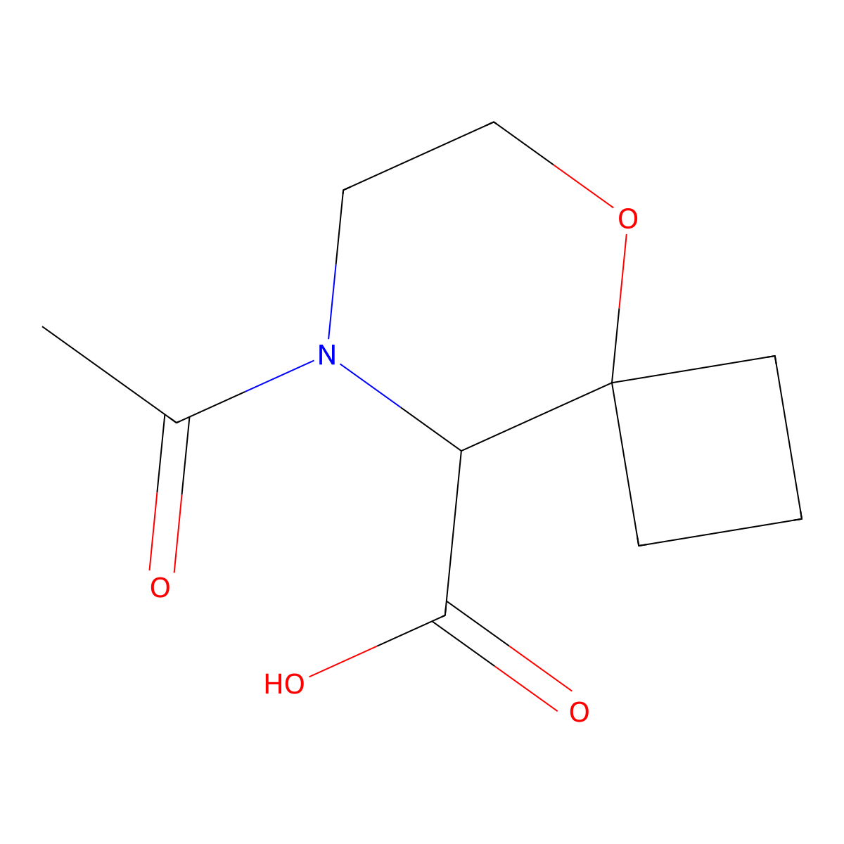 8-Acetyl-5-oxa-8-azaspiro[3.5]nonane-9-carboxylic acid molecular structure, CAS 2680614-53-1