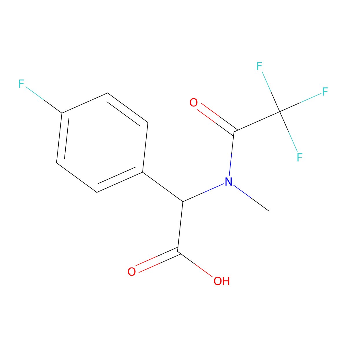 2-(4-fluorophenyl)-2-(2,2,2-trifluoro-N-methylacetamido)acetic acid molecular structure, CAS 2680614-54-2