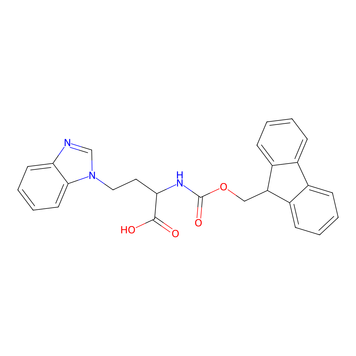 4-(1H-1,3-benzodiazol-1-yl)-2-({[(9H-fluoren-9-yl)methoxy]carbonyl}amino)butanoic acid molecular structure, CAS 2680614-62-2