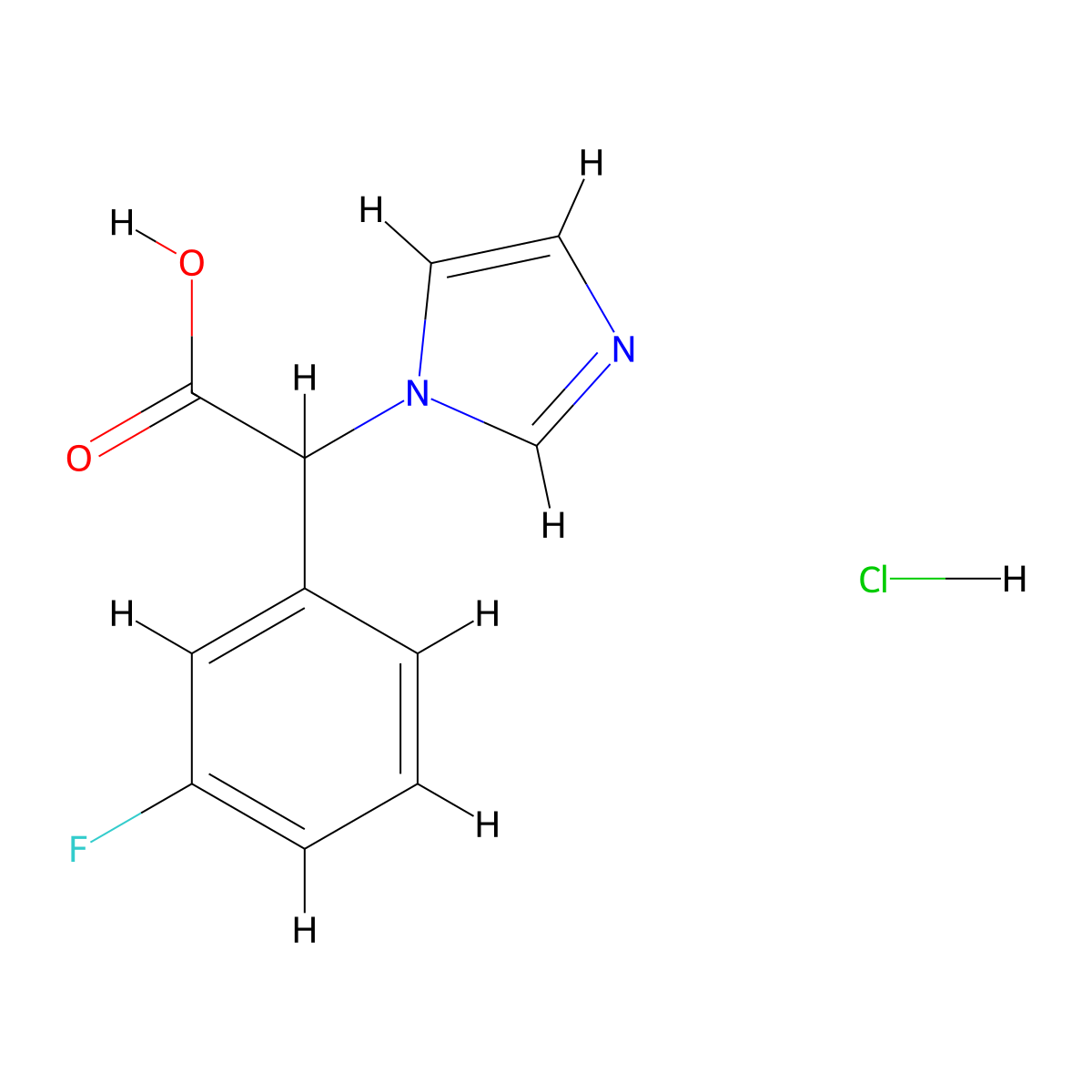 2-(3-fluorophenyl)-2-(1H-imidazol-1-yl)acetic acid hydrochloride molecular structure, CAS 2680614-68-8