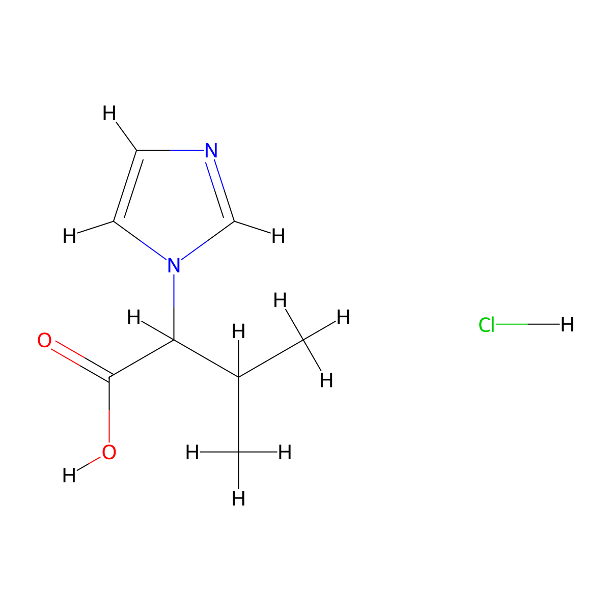 2-(1H-imidazol-1-yl)-3-methylbutanoic acid hydrochloride molecular structure, CAS 2680614-71-3