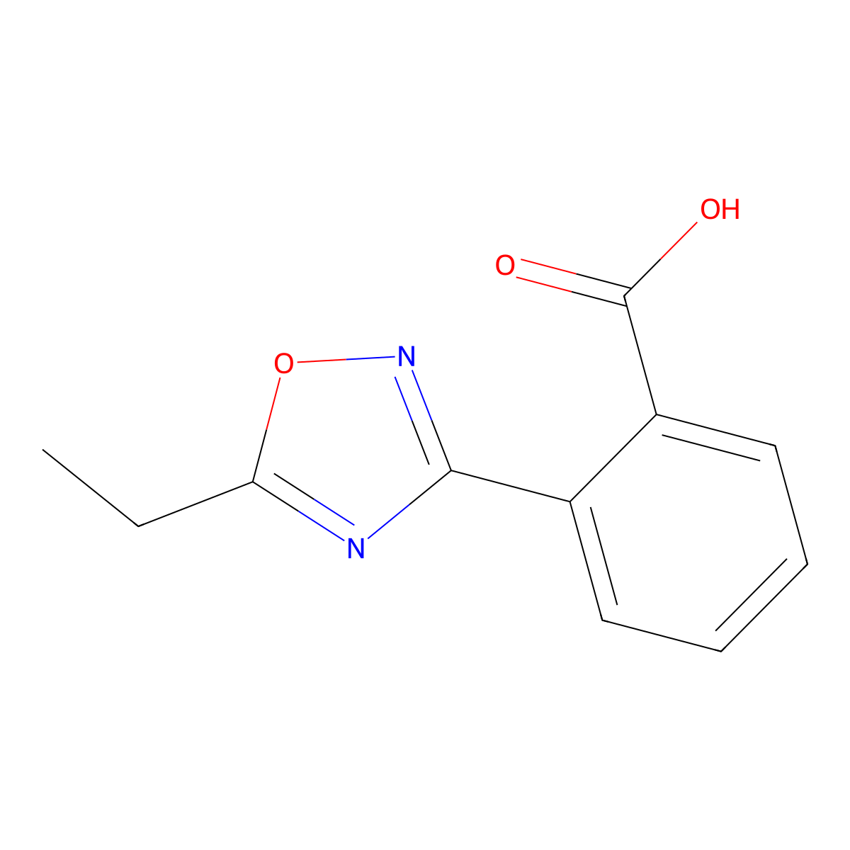2-(5-Ethyl-1,2,4-oxadiazol-3-yl)benzoic acid molecular structure, CAS 2680614-82-6