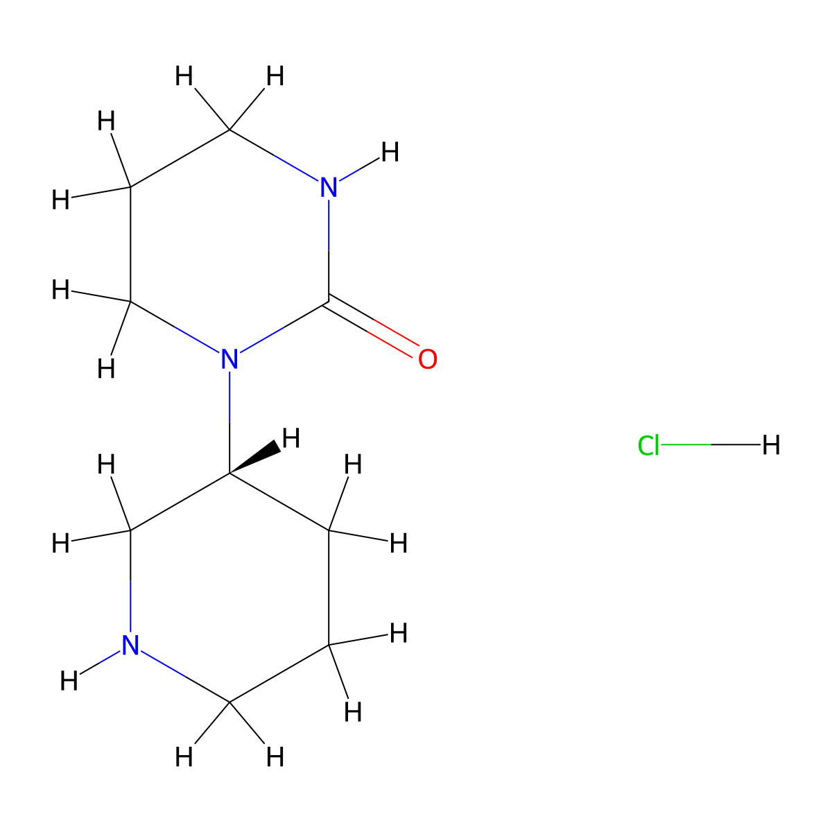 1-[(3R)-piperidin-3-yl]-1,3-diazinan-2-one hydrochloride molecular structure, CAS 2680614-89-3