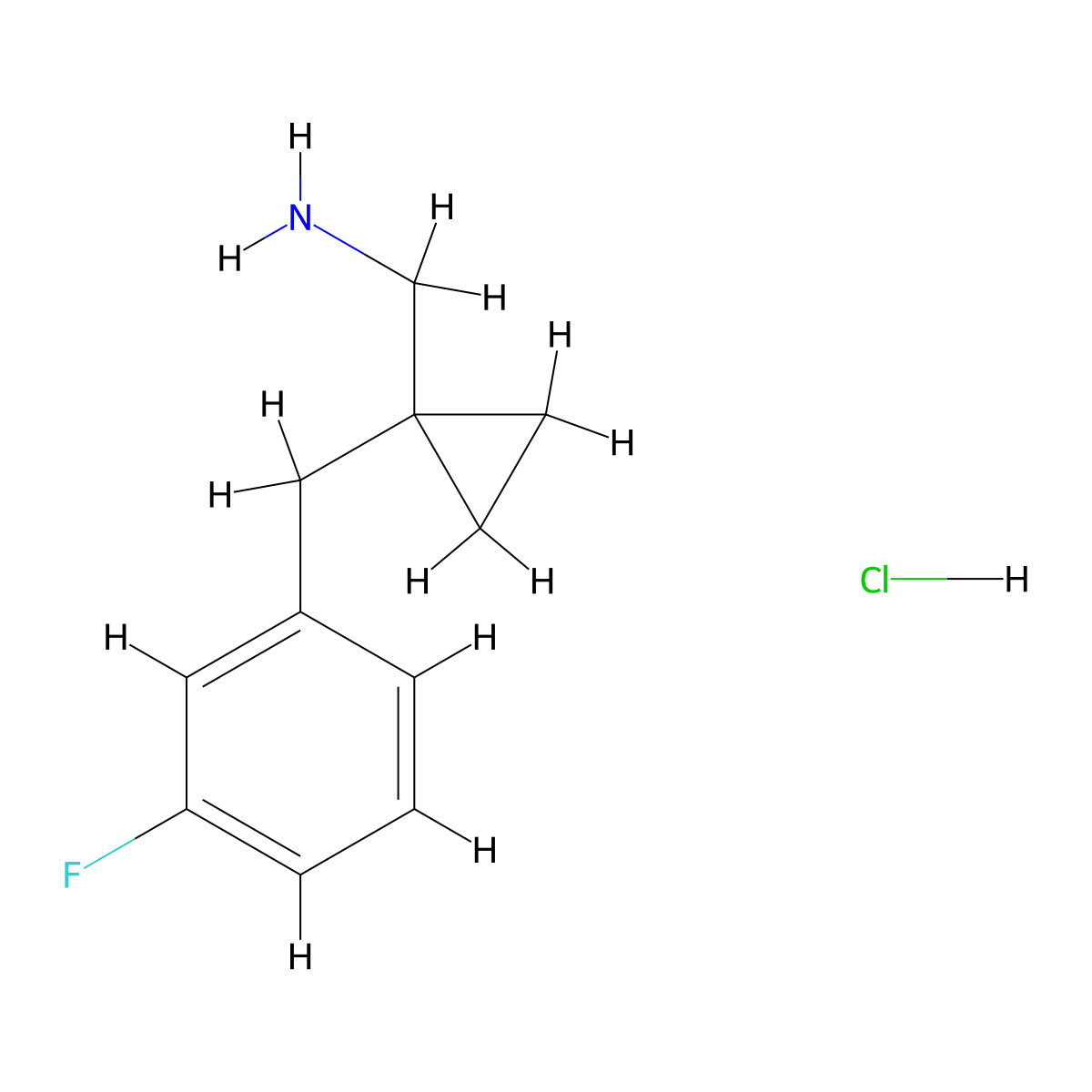 1-{1-[(3-Fluorophenyl)methyl]cyclopropyl}methanamine hydrochloride molecular structure, CAS 2680614-91-7