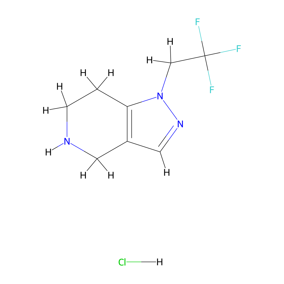 1-(2,2,2-trifluoroethyl)-1H,4H,5H,6H,7H-pyrazolo[4,3-c]pyridine hydrochloride molecular structure, CAS 2680614-96-2