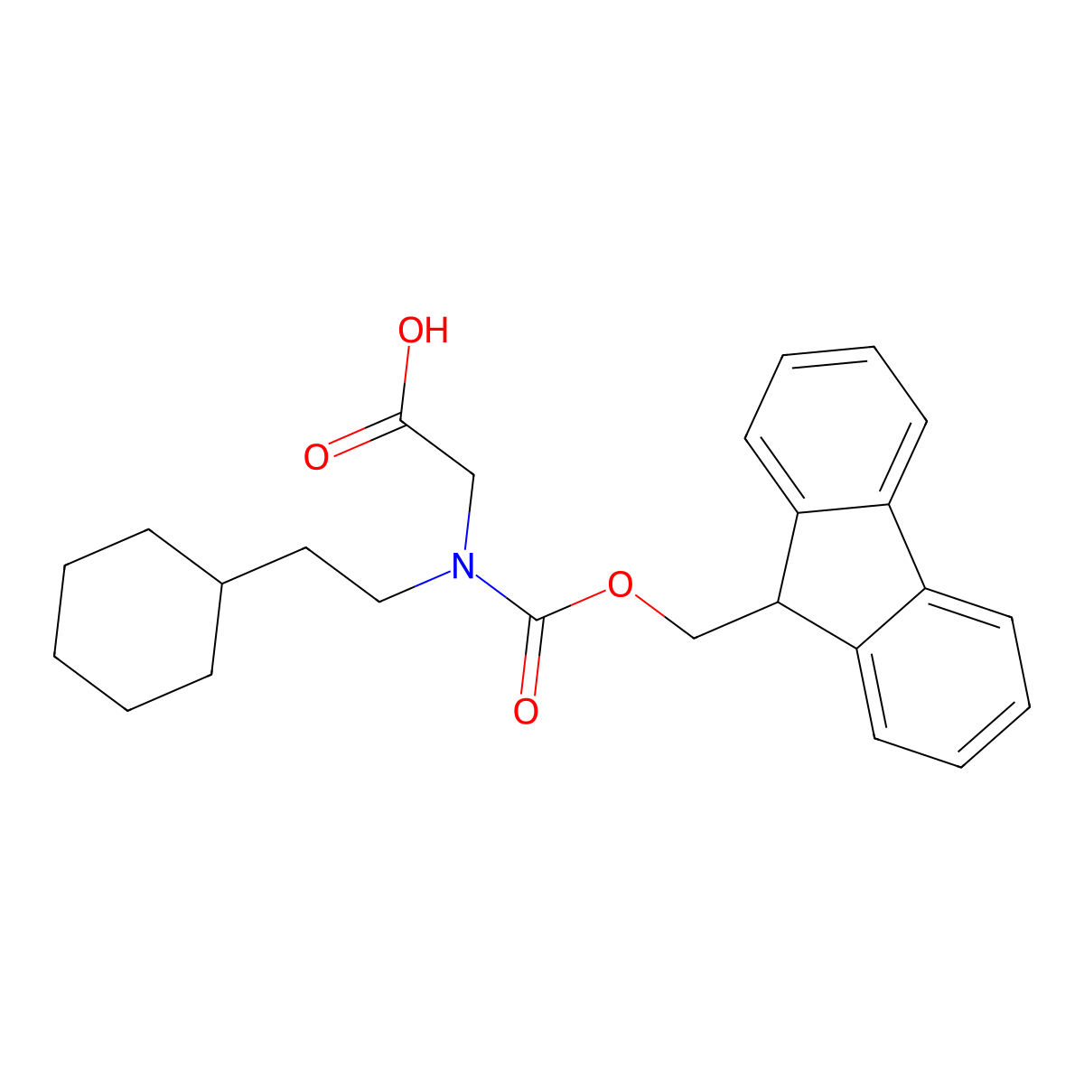 N-Fmoc-N-(2-cyclohexylethyl)glycine molecular structure, CAS 2680615-14-7