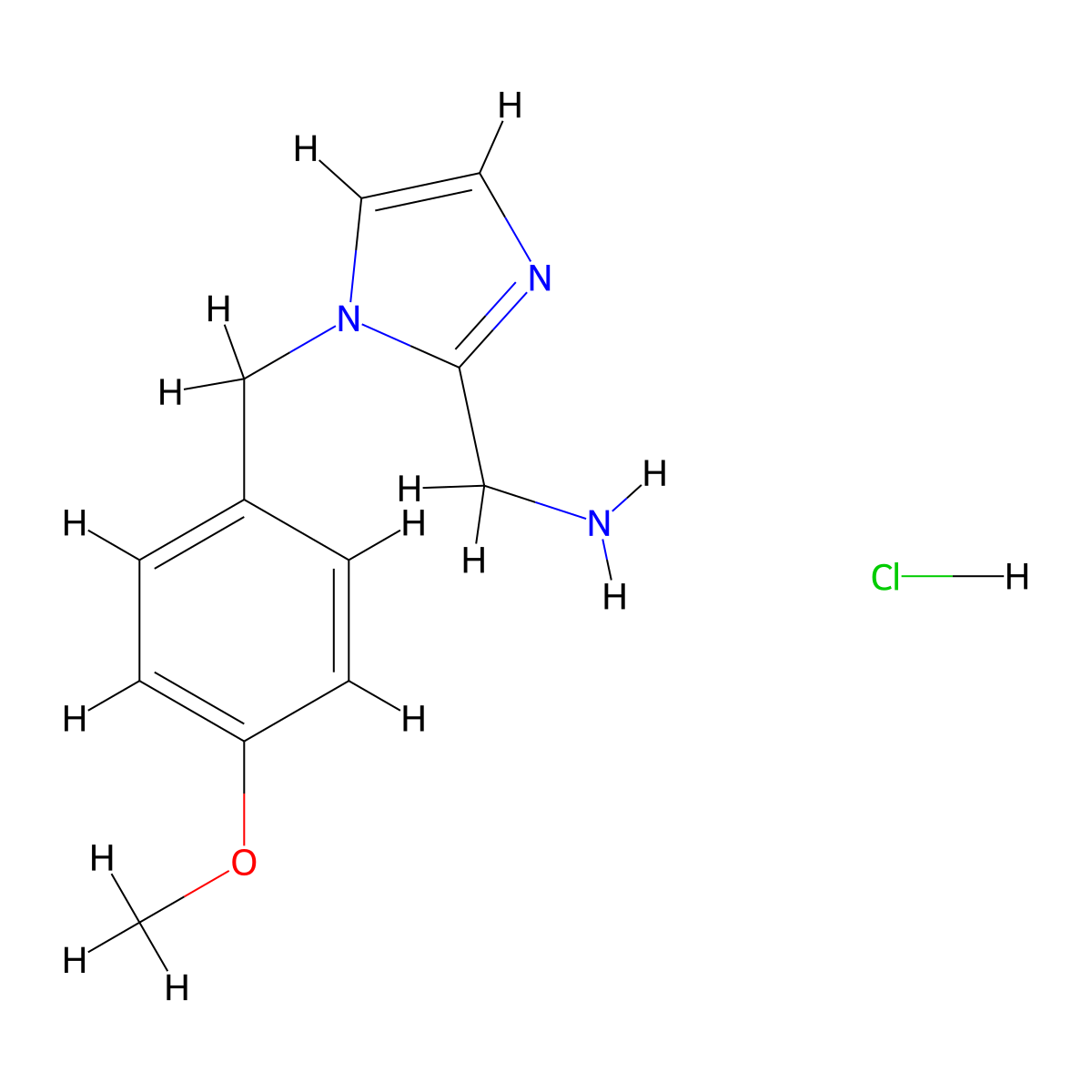 1-{1-[(4-methoxyphenyl)methyl]-1H-imidazol-2-yl}methanamine hydrochloride molecular structure, CAS 2680615-15-8