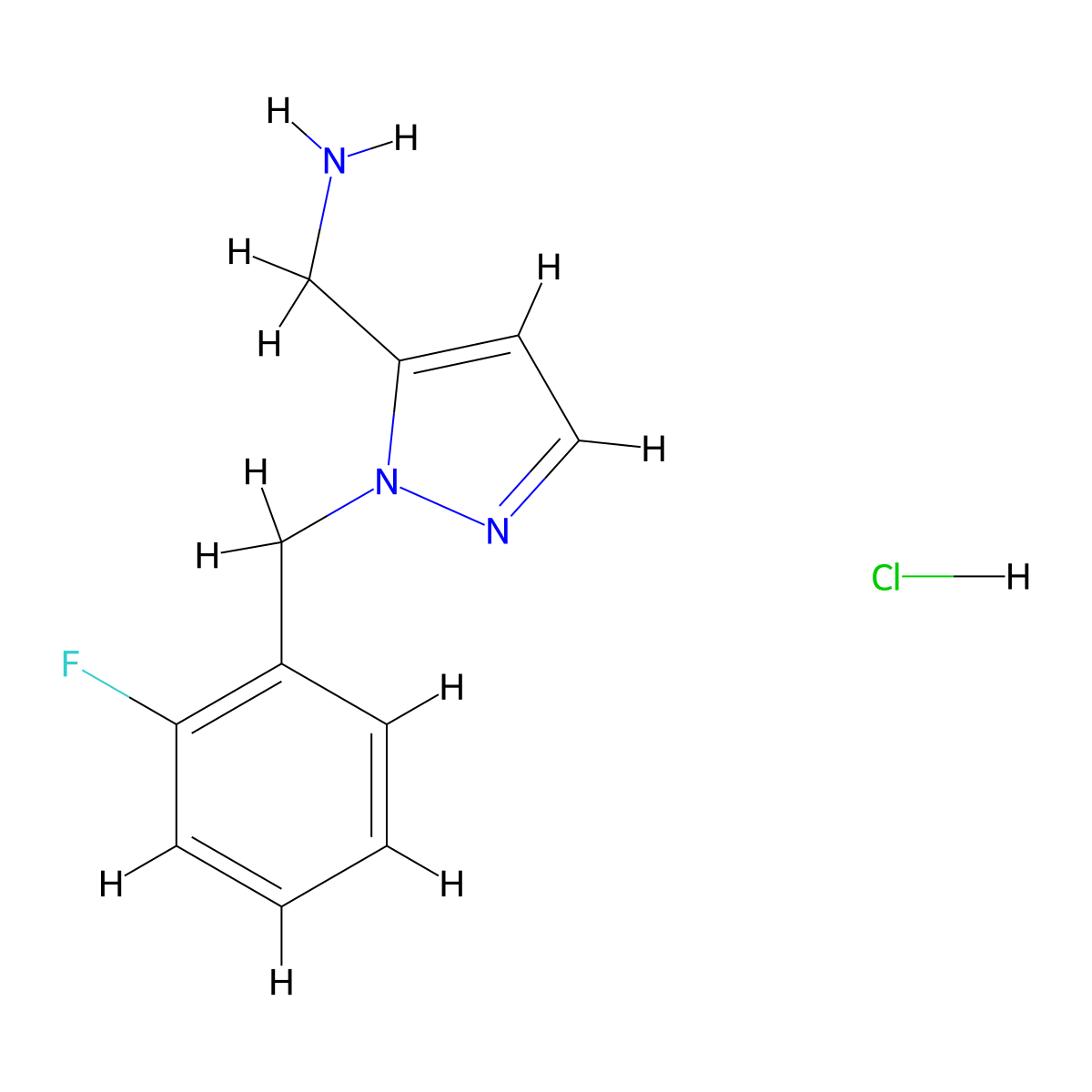 1-{1-[(2-fluorophenyl)methyl]-1H-pyrazol-5-yl}methanamine hydrochloride molecular structure, CAS 2680615-16-9
