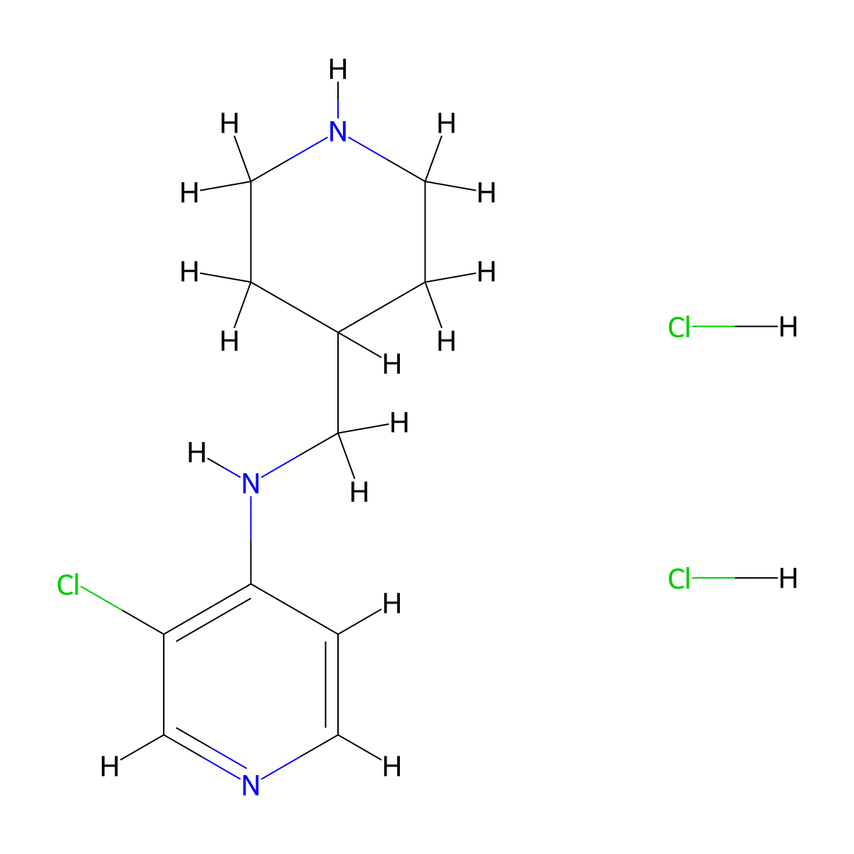 3-chloro-N-[(piperidin-4-yl)methyl]pyridin-4-amine dihydrochloride molecular structure, CAS 2680615-22-7