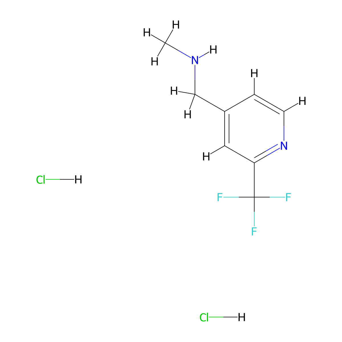 Methyl({[2-(trifluoromethyl)pyridin-4-yl]methyl})amine dihydrochloride molecular structure, CAS 2680615-23-8