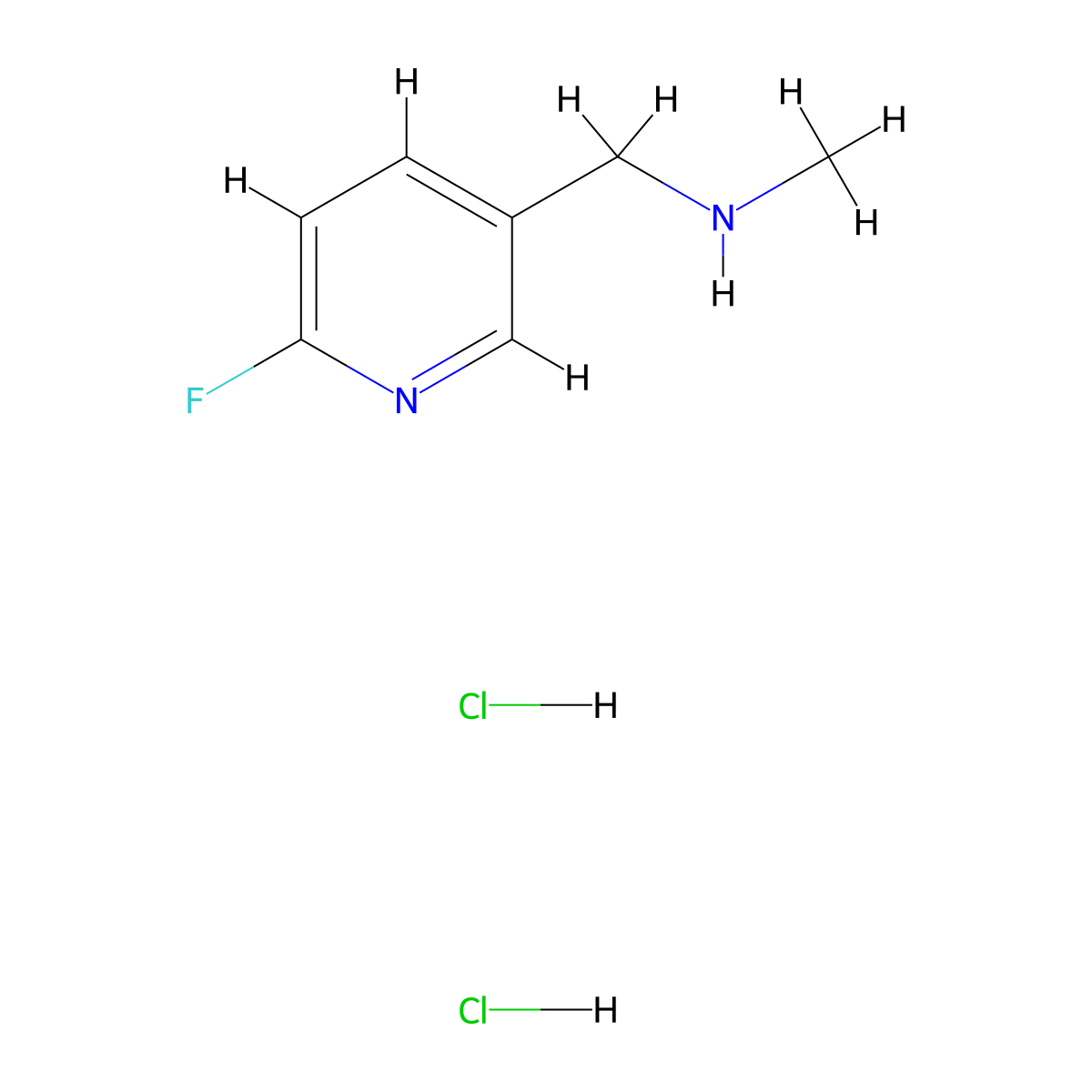 [(6-Fluoropyridin-3-yl)methyl](methyl)amine dihydrochloride molecular structure, CAS 2680615-36-3