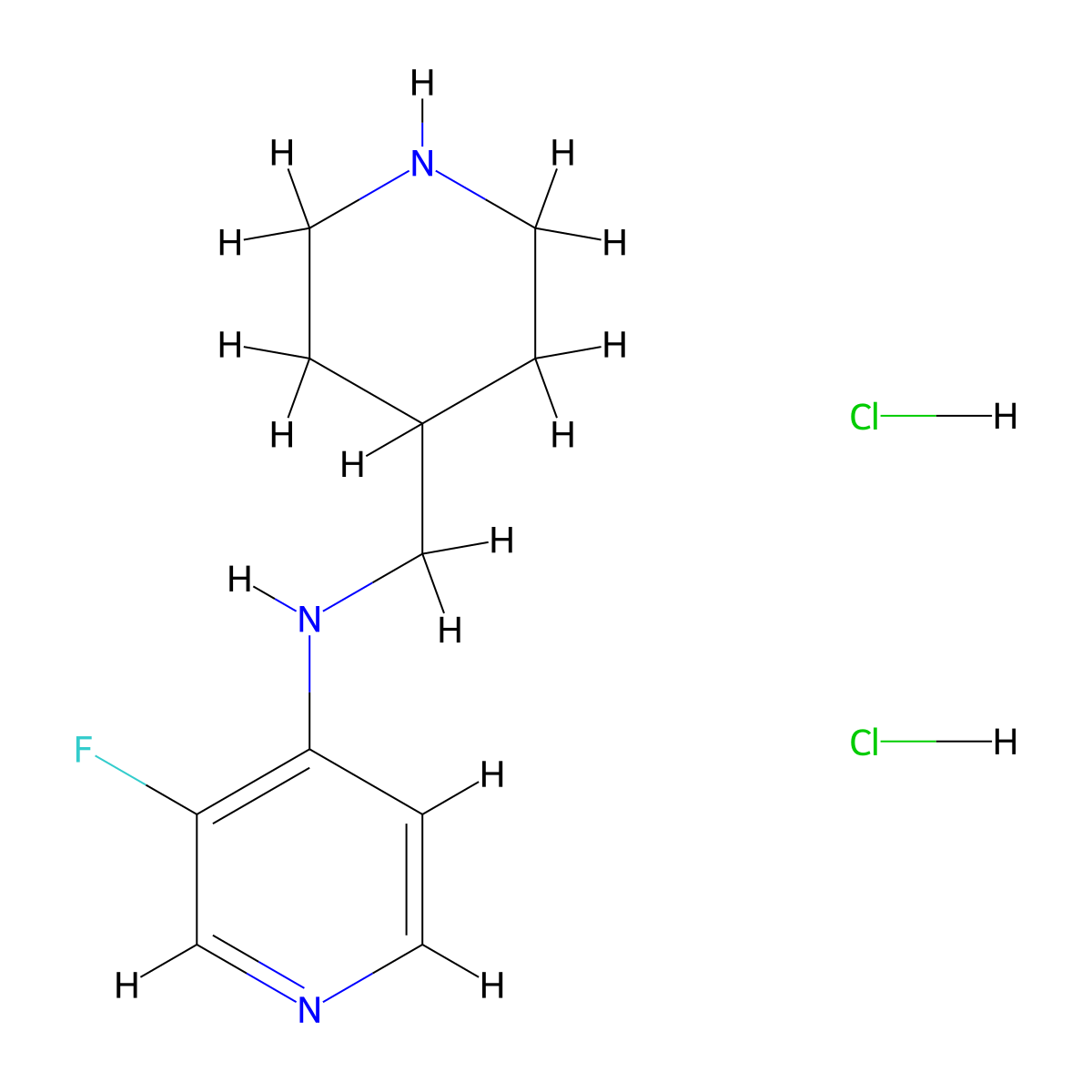 3-fluoro-N-[(piperidin-4-yl)methyl]pyridin-4-amine dihydrochloride molecular structure, CAS 2680615-43-2