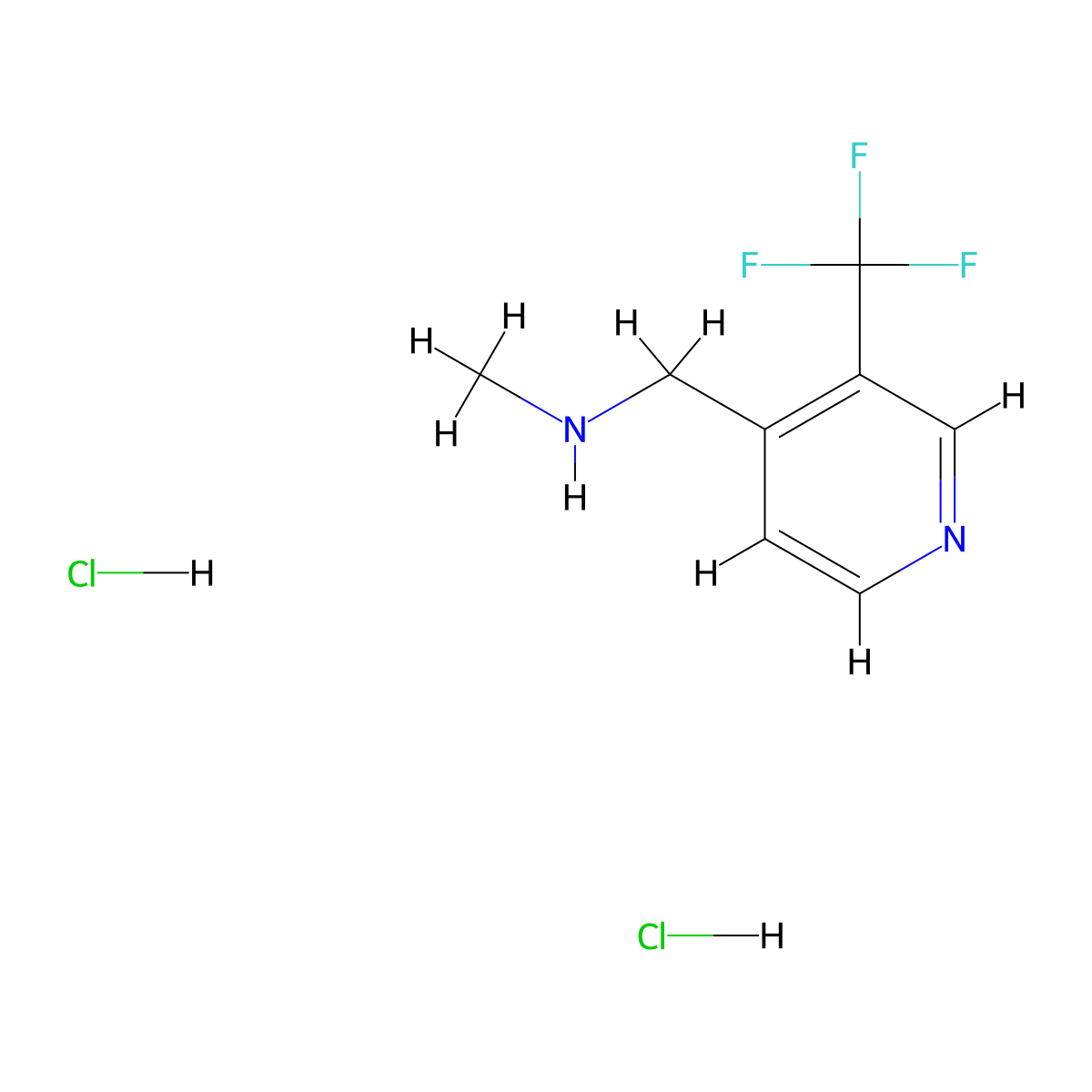 Methyl({[3-(trifluoromethyl)pyridin-4-yl]methyl})amine dihydrochloride molecular structure, CAS 2680615-47-6