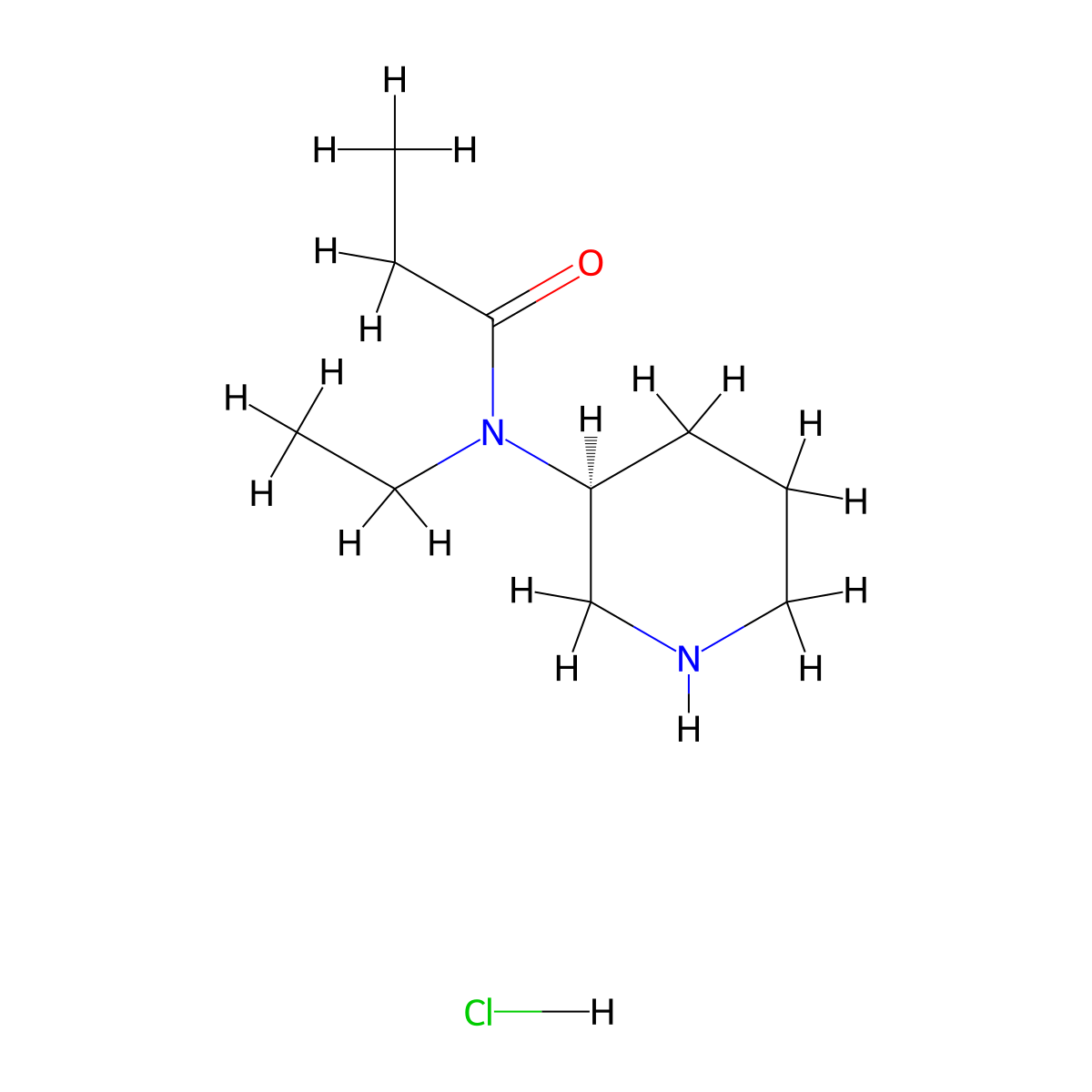 N-ethyl-N-[(3S)-piperidin-3-yl]propanamide hydrochloride molecular structure, CAS 2680615-49-8
