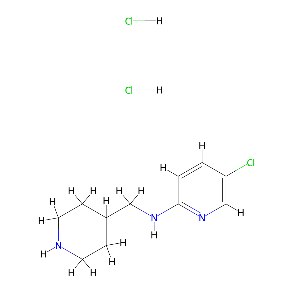 5-chloro-N-[(piperidin-4-yl)methyl]pyridin-2-amine dihydrochloride molecular structure, CAS 2680615-50-1