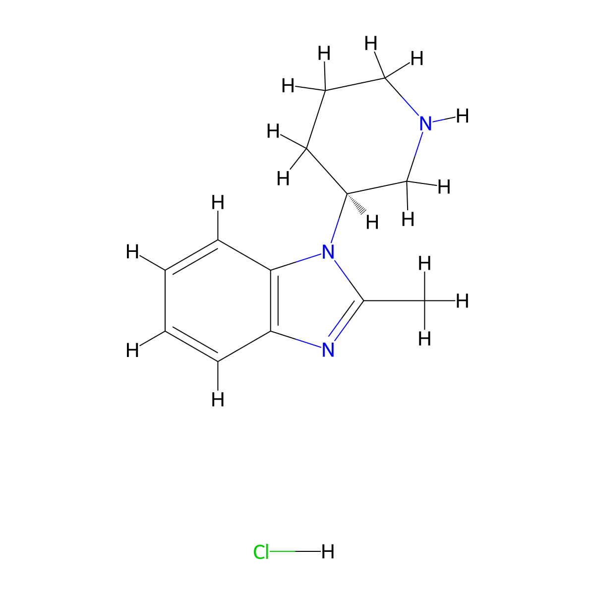 2-methyl-1-[(3S)-piperidin-3-yl]-1H-1,3-benzodiazole hydrochloride molecular structure, CAS 2680615-56-7