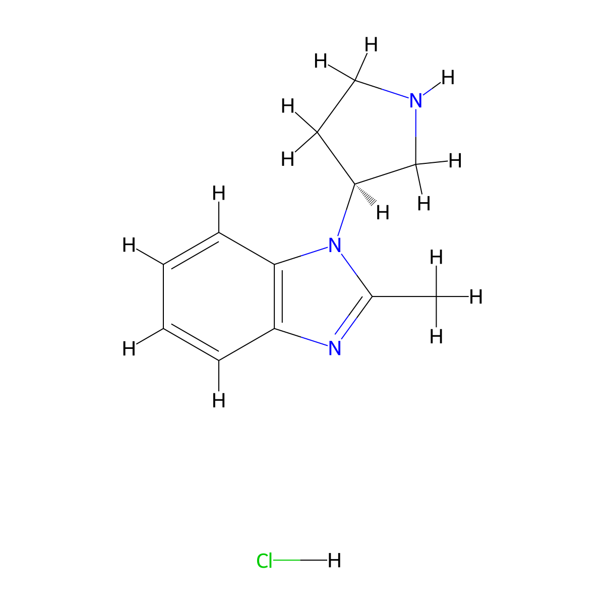 2-methyl-1-[(3S)-pyrrolidin-3-yl]-1H-1,3-benzodiazole hydrochloride molecular structure, CAS 2680615-58-9