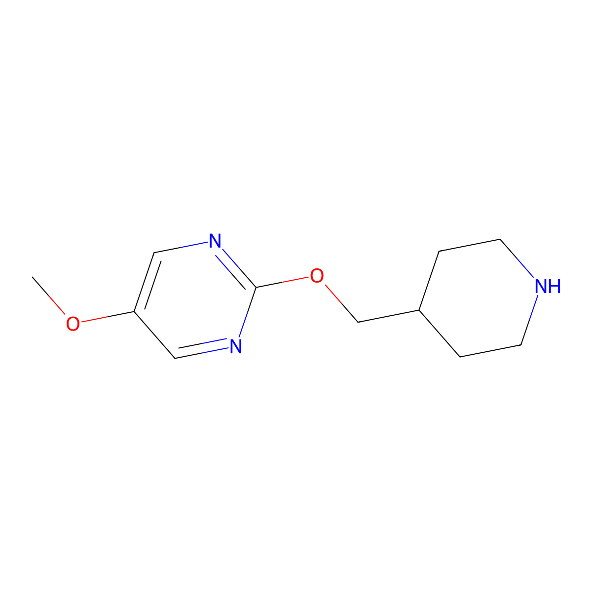 5-Methoxy-2-[(piperidin-4-yl)methoxy]pyrimidine molecular structure, CAS 2680615-61-4