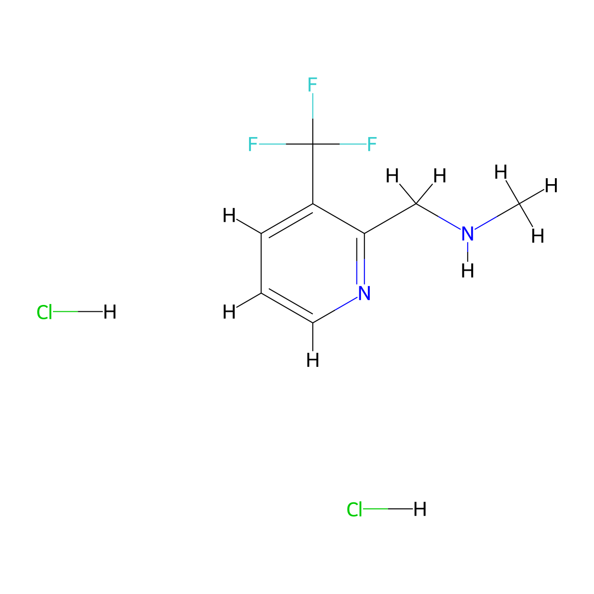Methyl({[3-(trifluoromethyl)pyridin-2-yl]methyl})amine dihydrochloride molecular structure, CAS 2680615-63-6