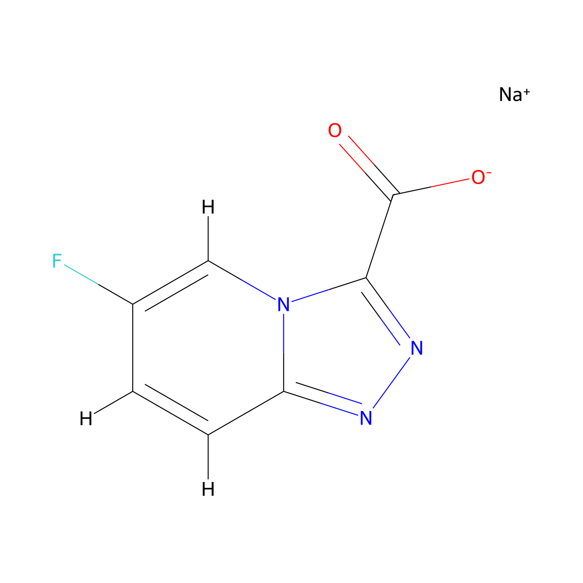 Sodium 6-fluoro-[1,2,4]triazolo[4,3-a]pyridine-3-carboxylate molecular structure, CAS 2680615-64-7