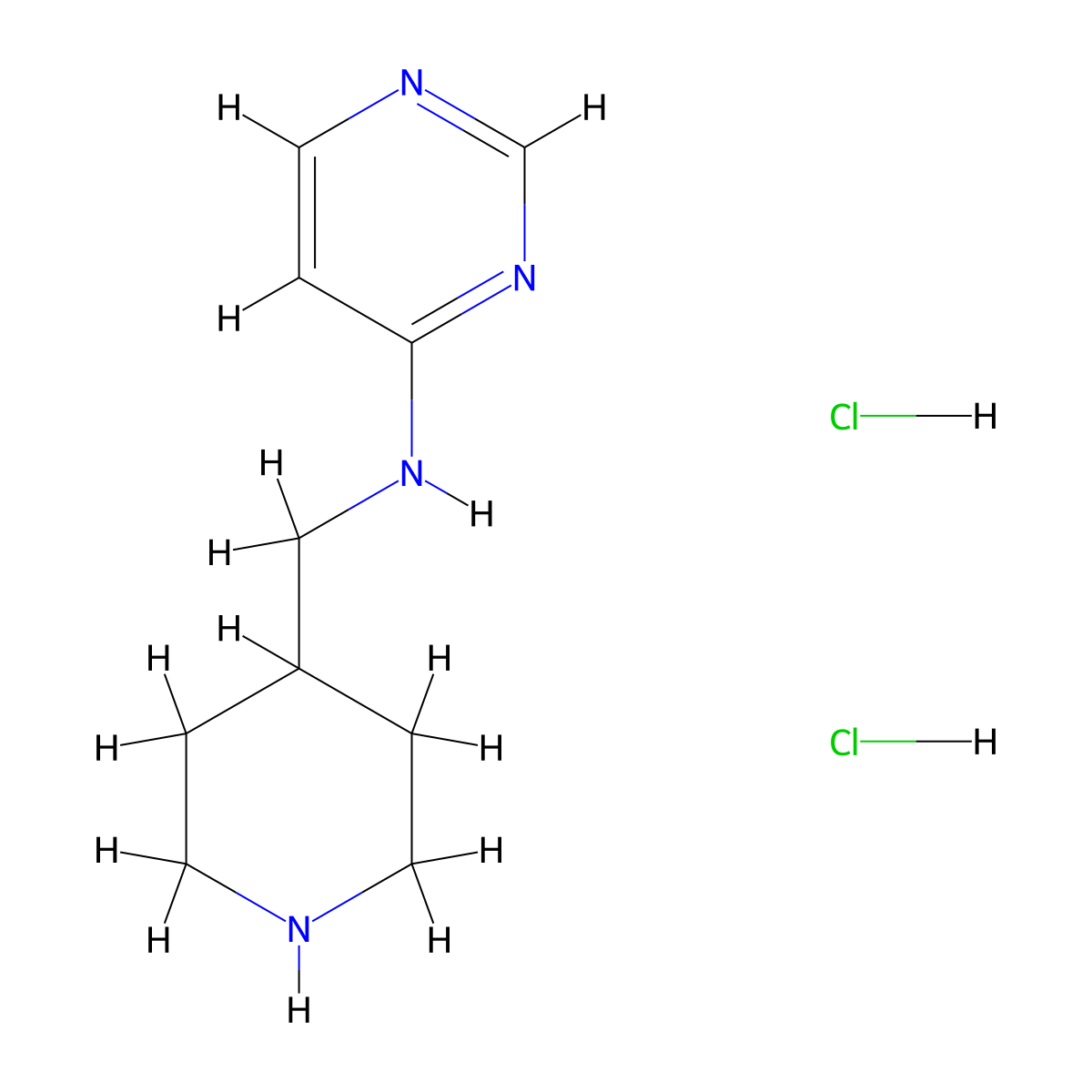 N-[(piperidin-4-yl)methyl]pyrimidin-4-amine dihydrochloride molecular structure, CAS 2680615-66-9