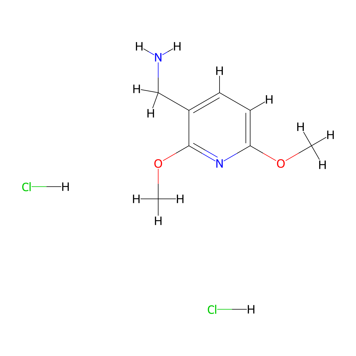 1-(2,6-Dimethoxypyridin-3-yl)methanamine dihydrochloride molecular structure, CAS 2680615-70-5