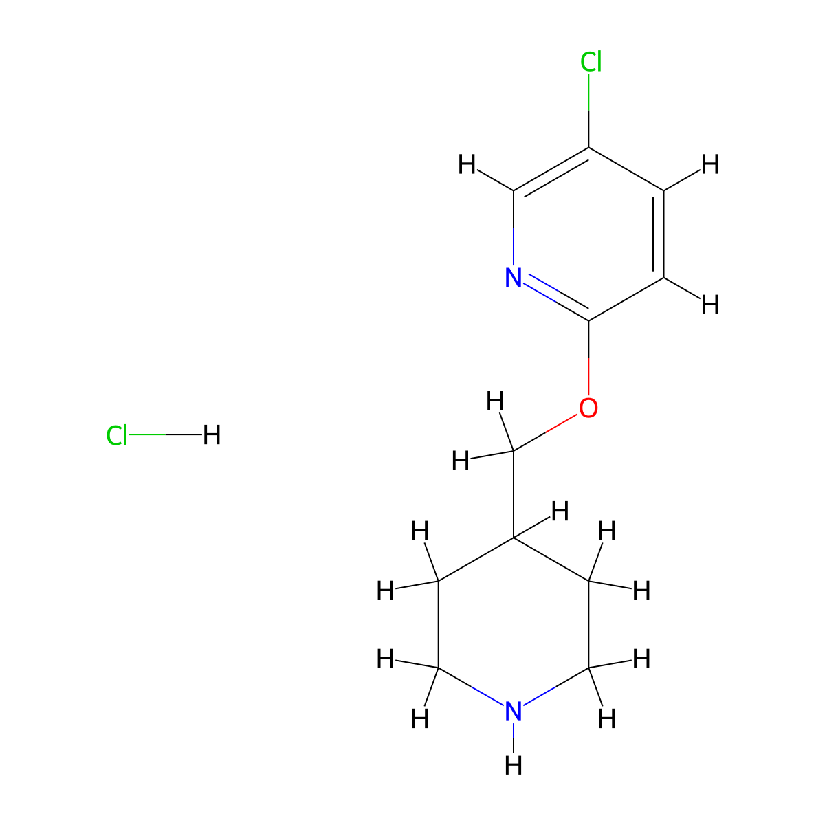 5-Chloro-2-[(piperidin-4-yl)methoxy]pyridine hydrochloride molecular structure, CAS 2680615-71-6