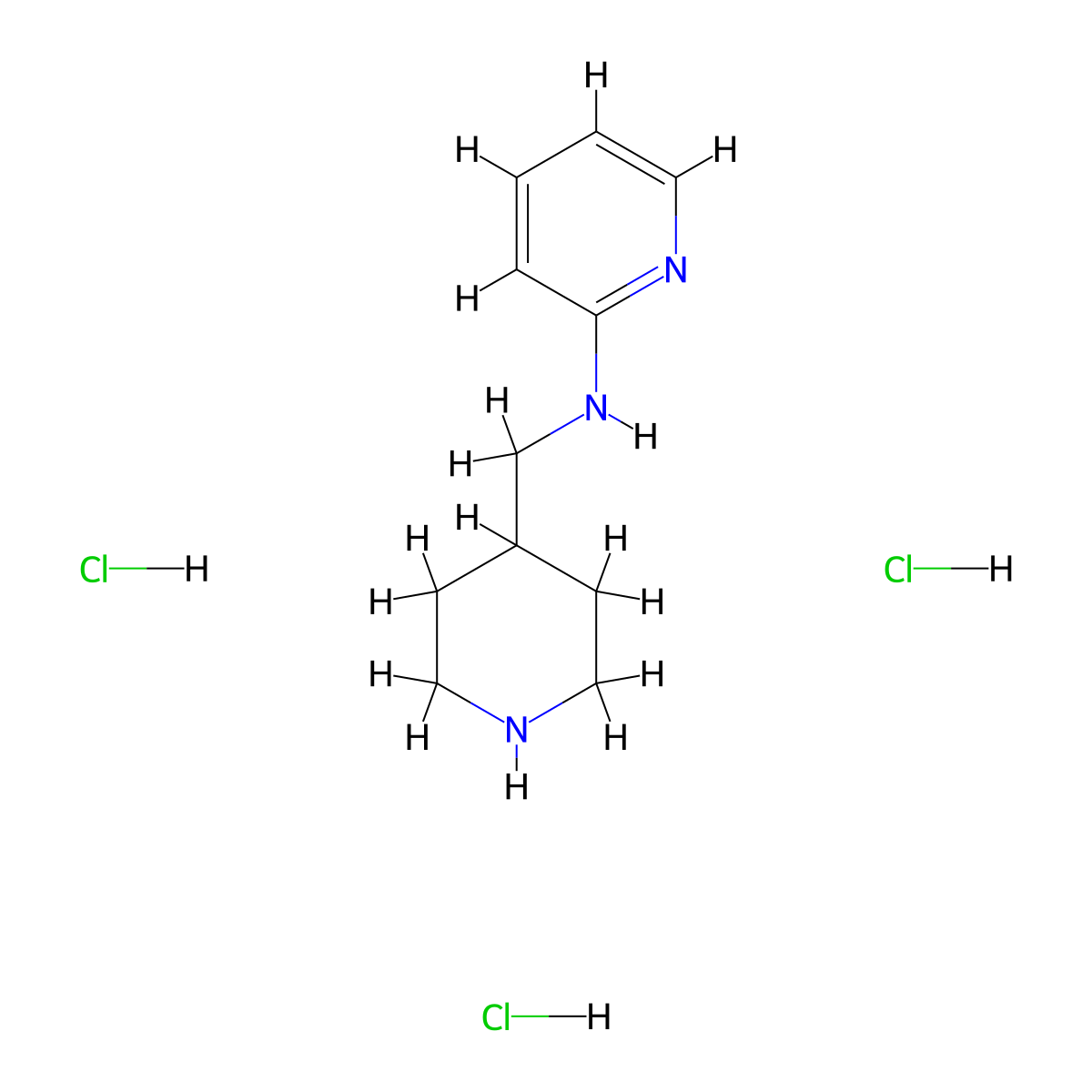 N-[(piperidin-4-yl)methyl]pyridin-2-amine trihydrochloride molecular structure, CAS 2680615-86-3