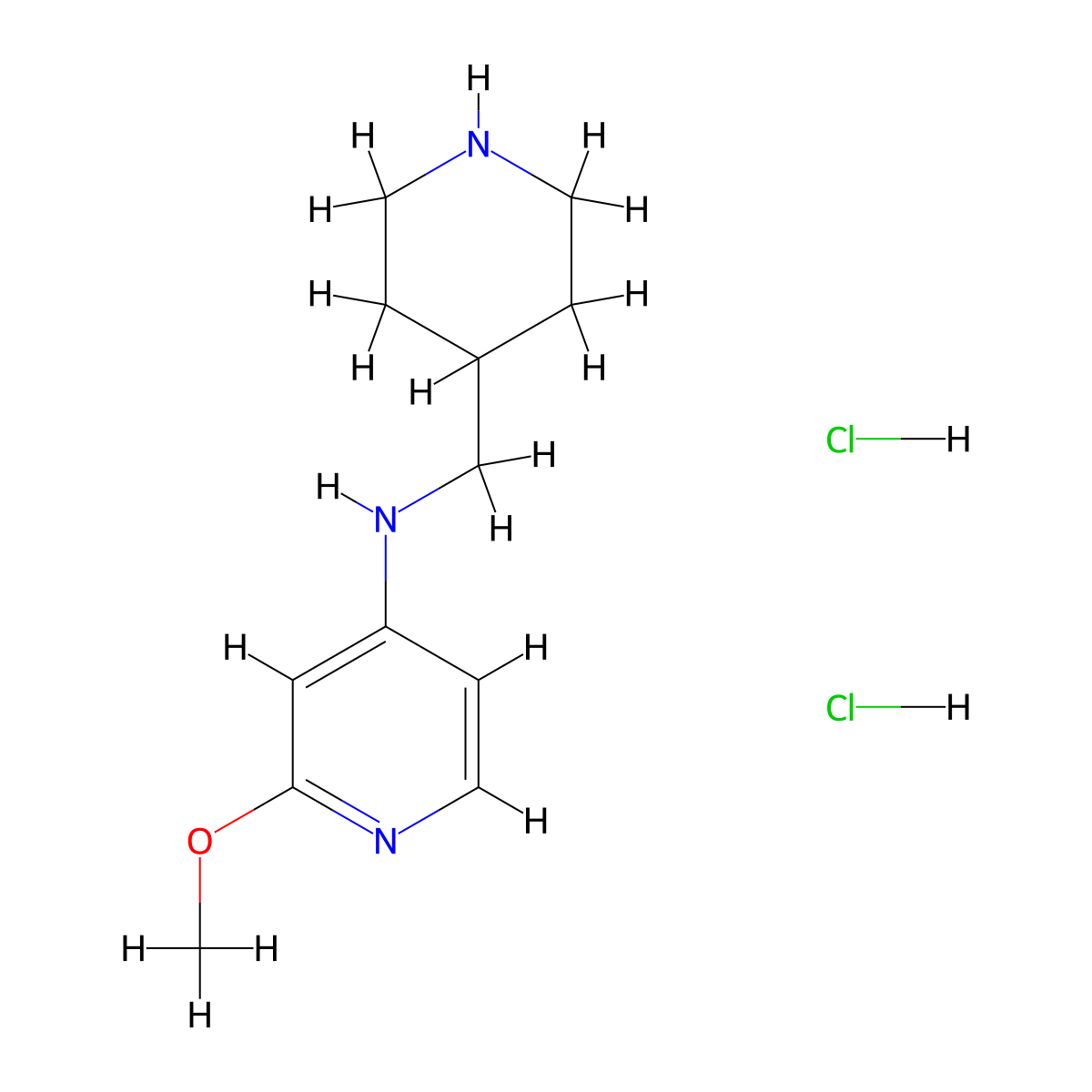 2-methoxy-N-[(piperidin-4-yl)methyl]pyridin-4-amine dihydrochloride molecular structure, CAS 2680615-88-5