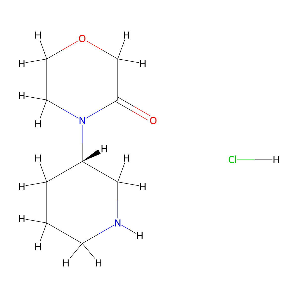 4-[(3S)-piperidin-3-yl]morpholin-3-one hydrochloride molecular structure, CAS 2680615-91-0