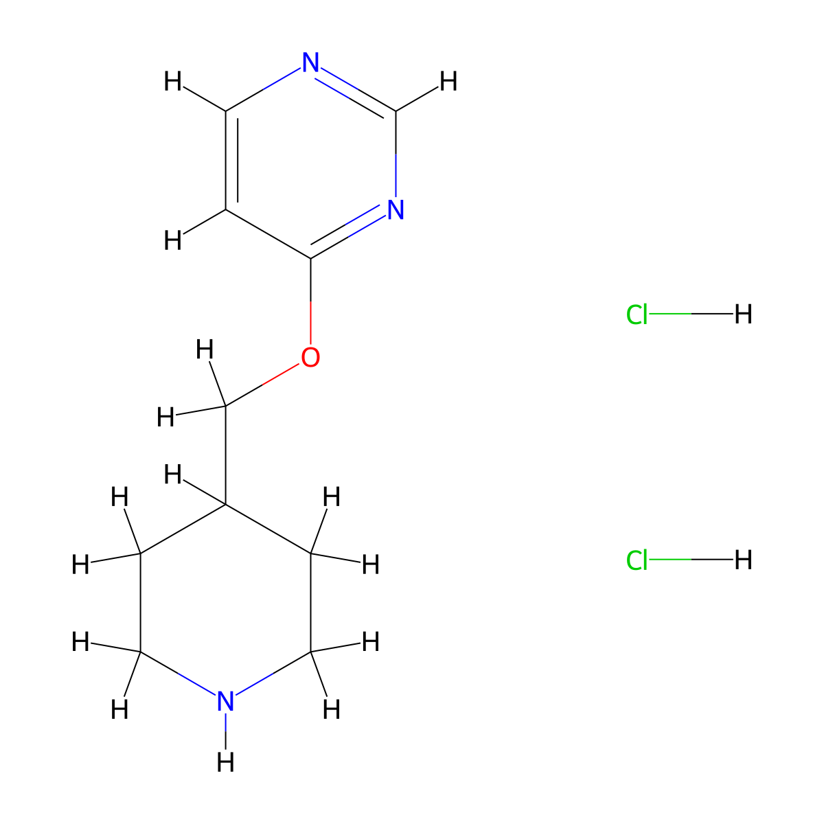 4-[(Piperidin-4-yl)methoxy]pyrimidine dihydrochloride molecular structure, CAS 2680615-95-4